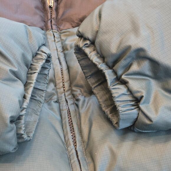 Vintage Eddie Bauer Ebtek Goose Down Puffer Coat Mens M Jacket Green Black 90s - Picture 9 of 12